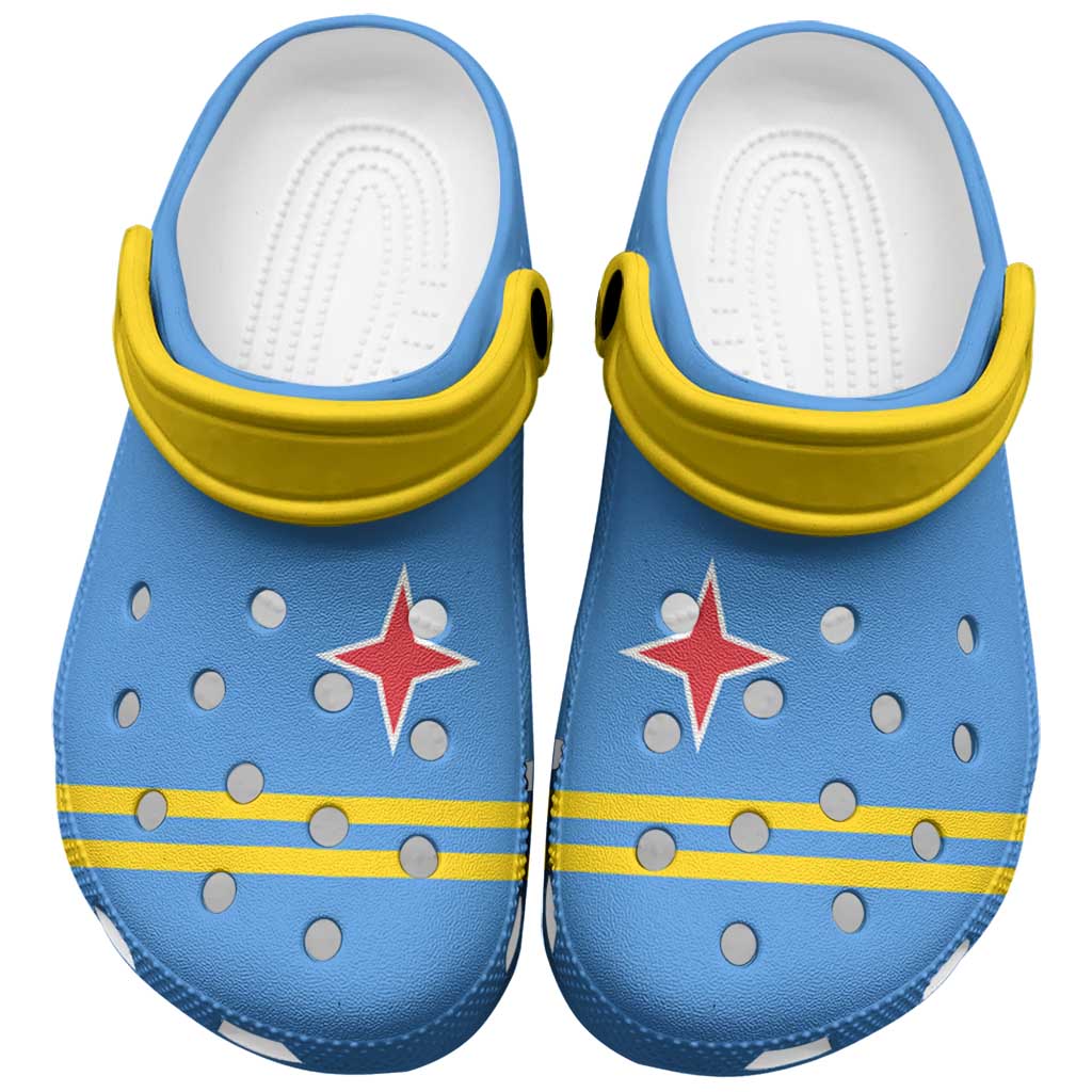 Aruba Clogs Shoes Heritage Palette Flag-Inspired - Wonder Print Shop