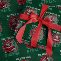 Ask Your Mom If I Am Real Christmas Santa Wrapping Paper Roll Funny Dirty Xmas - Wonder Print Shop