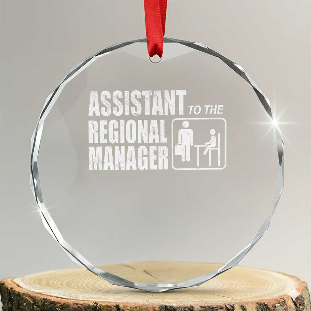 Assistant To The Regional Manager Crystal Glass Ornament Funny Dad Baby Matching