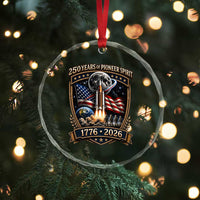 Astronaut 250 Years Of Pioneer Spirit Crystal Glass Ornament Patriotic Astronaut Graphic Gift