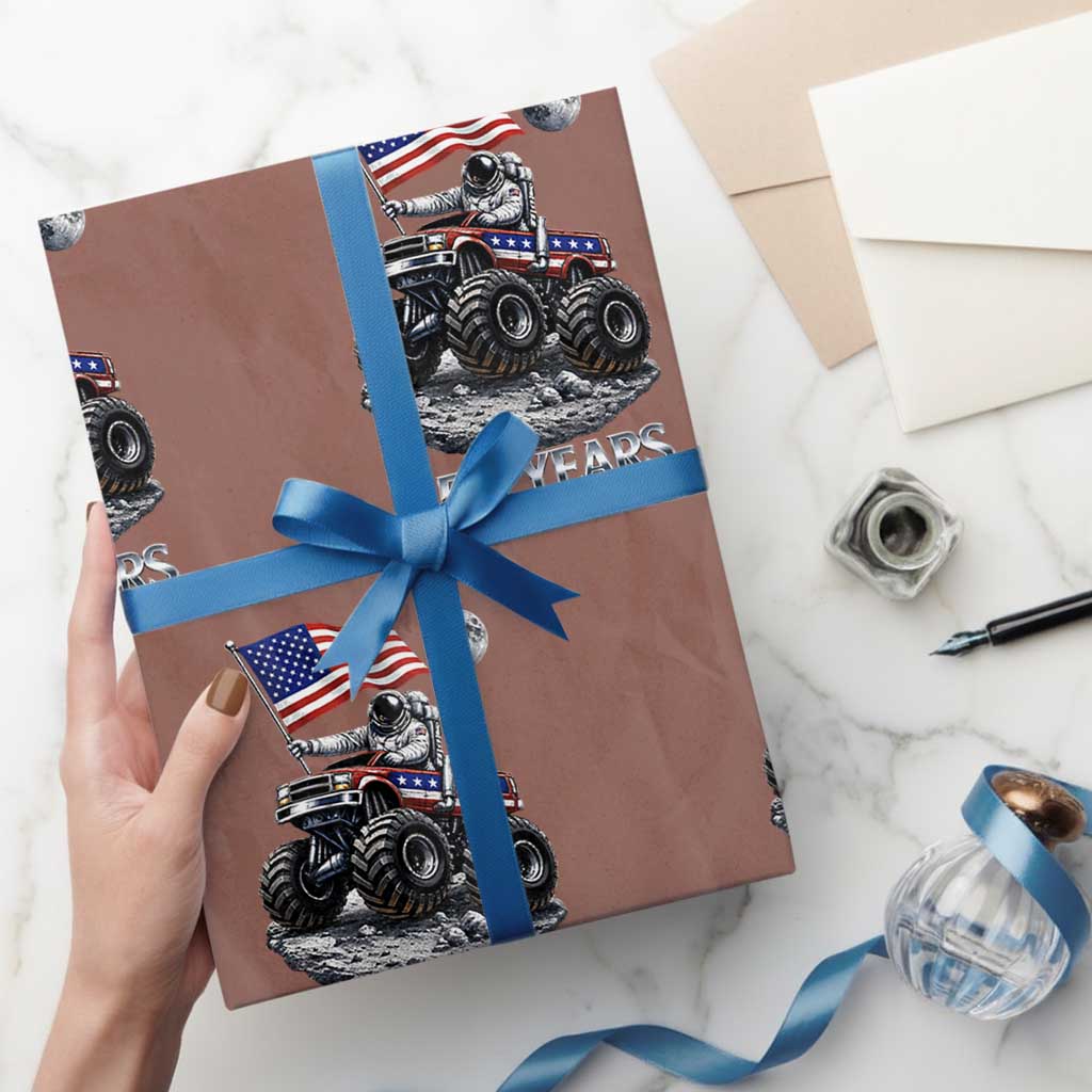 Astronaut 250 Years Of Pioneer Spirit Wrapping Paper Roll USA 250th Anniversary