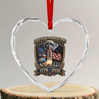 Astronaut 250 Years Of Pioneer Spirit Heart Crystal Glass Ornament Patriotic Astronaut Graphic Gift