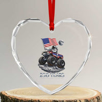 Astronaut 250 Years Of Pioneer Spirit Heart Crystal Glass Ornament USA 250th Anniversary