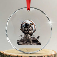 Astronaut Baseball Player Crystal Glass Ornament Distressed Houston Clutch City Sports Fans