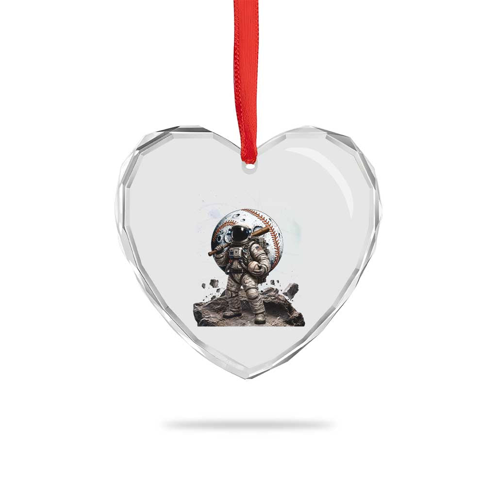 Astronaut Baseball Player Heart Crystal Glass Ornament Distressed Houston Clutch City Sports Fans