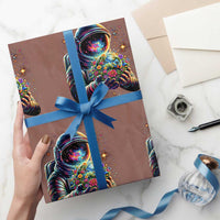 Astronaut Earth Flowers Spaceman Planet Galaxy Universe Wrapping Paper Roll