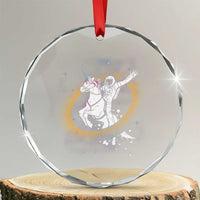 Astronaut Outer Space Crystal Glass Ornament Riding Unicorn Galaxy Astrophysics Lover TS02