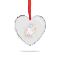 Astronaut Outer Space Heart Crystal Glass Ornament Riding Unicorn Galaxy Astrophysics Lover - Wonder Print Shop