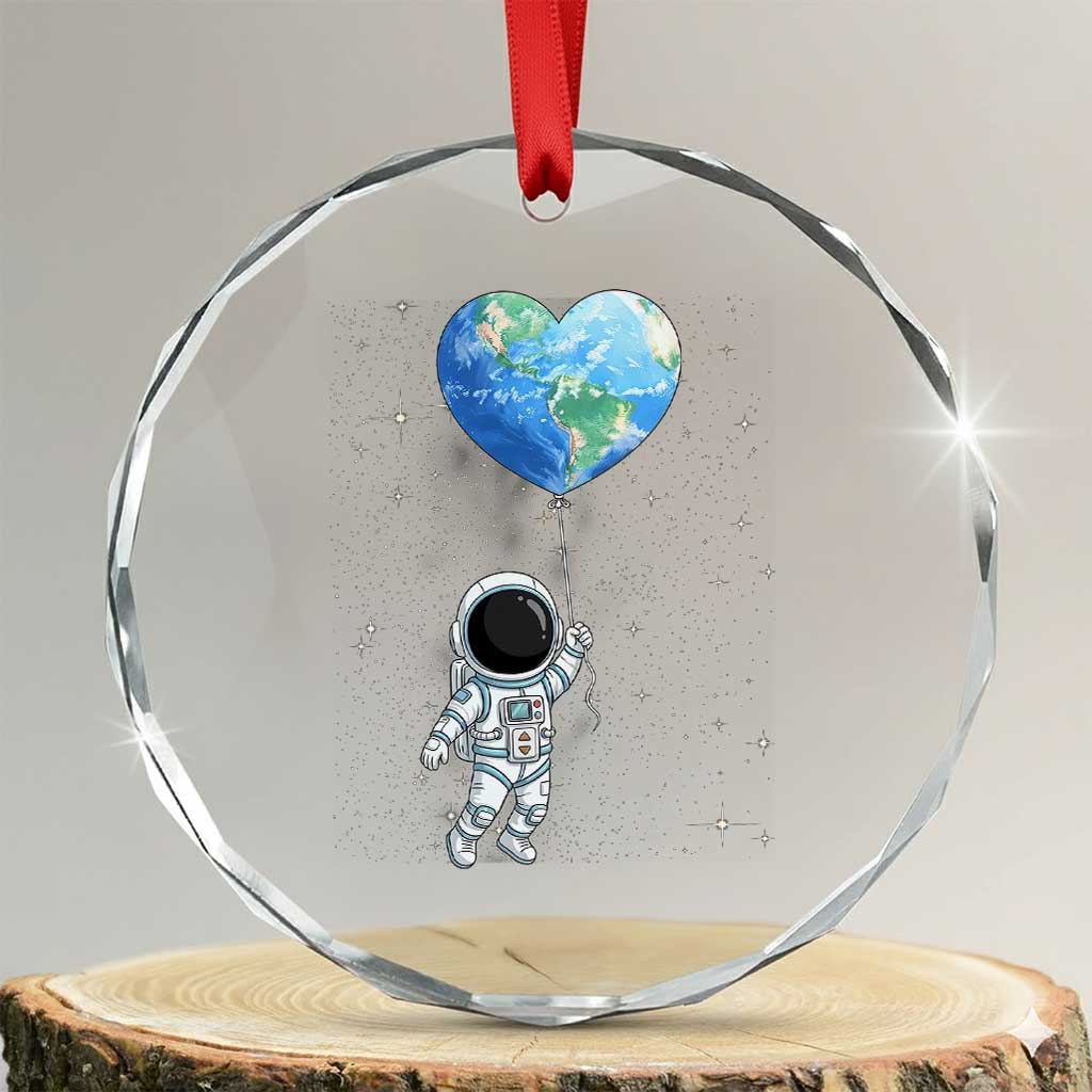 Astronaut Protect The Planet Crystal Glass Ornament Earth Day Gift