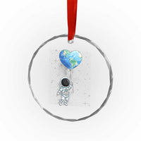 Astronaut Protect The Planet Crystal Glass Ornament Earth Day Gift