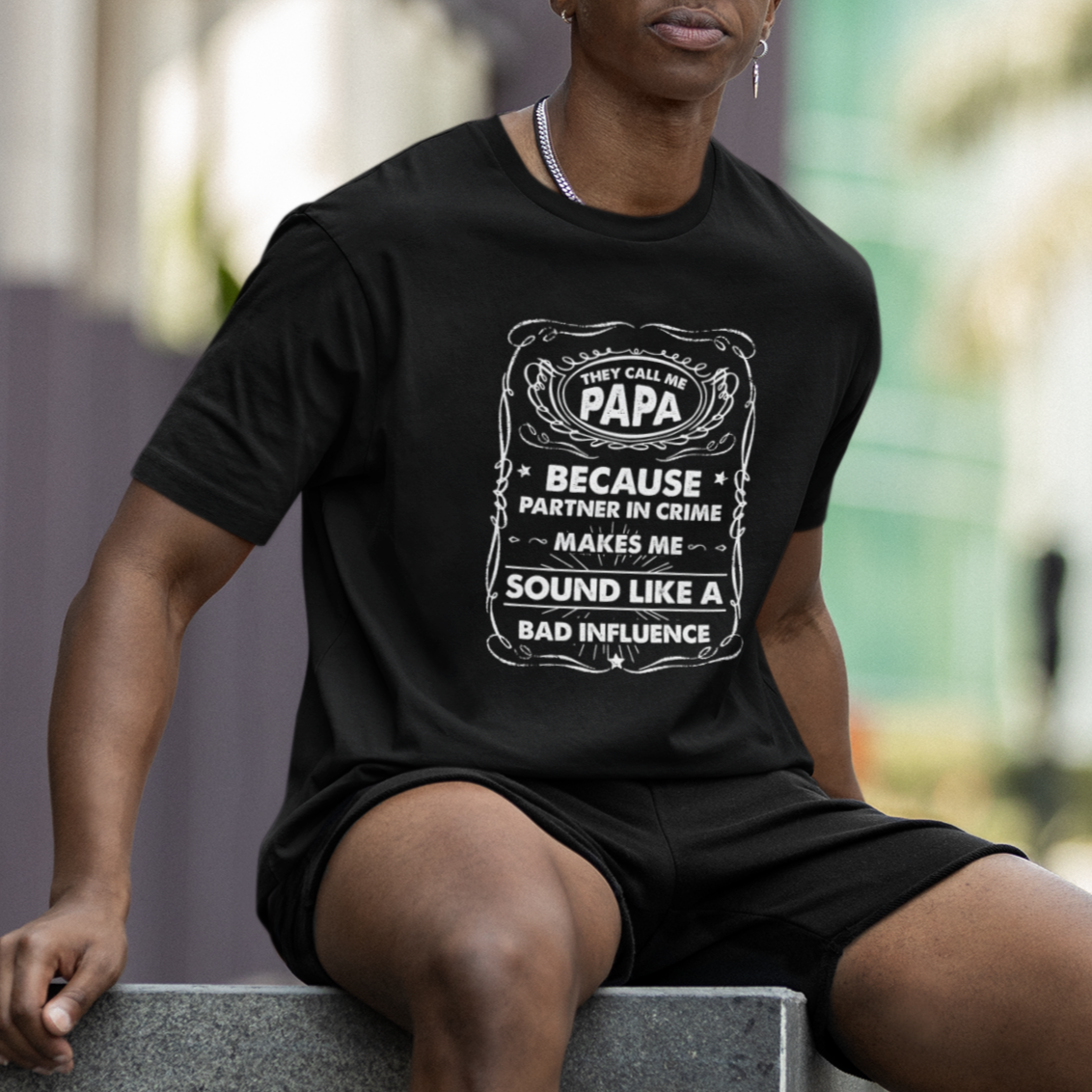 Funny Dad T Shirt They Call Me Papa Because Partner In Crime Funny Dad Grandpa - Wonder Print Shop