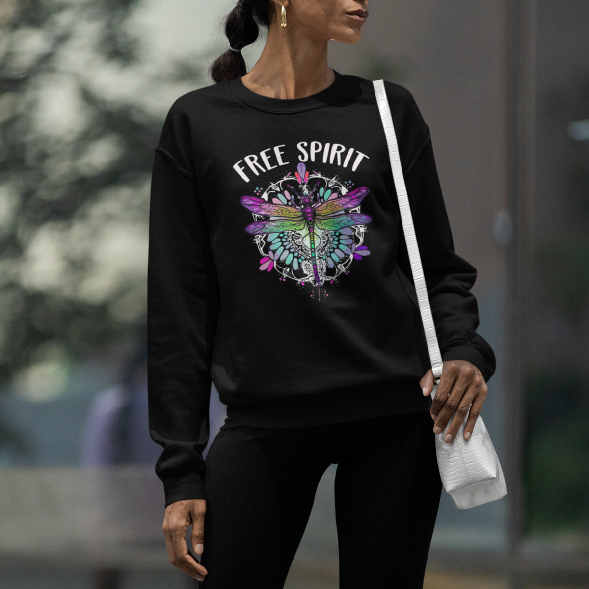 Dragonfly Sweatshirt Free Spirit Hippie Mandala Wild Heart Dragonfly Inspirational Shirt for Women, Dragonfly T-shirt, Dragonfly Gift, Insect Lover Shirt, Spiritual Shirt - Wonder Print Shop