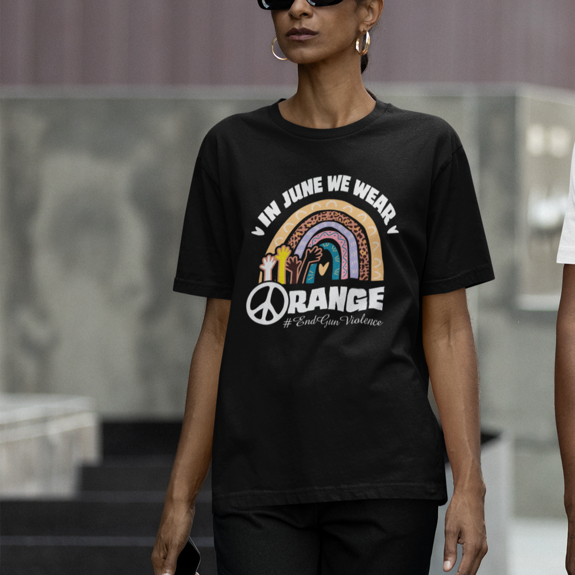 Gun Violence Awareness T Shirt In June We Wear Orange End Gun Violence Awareness Rainbow - Wonder Print Shop