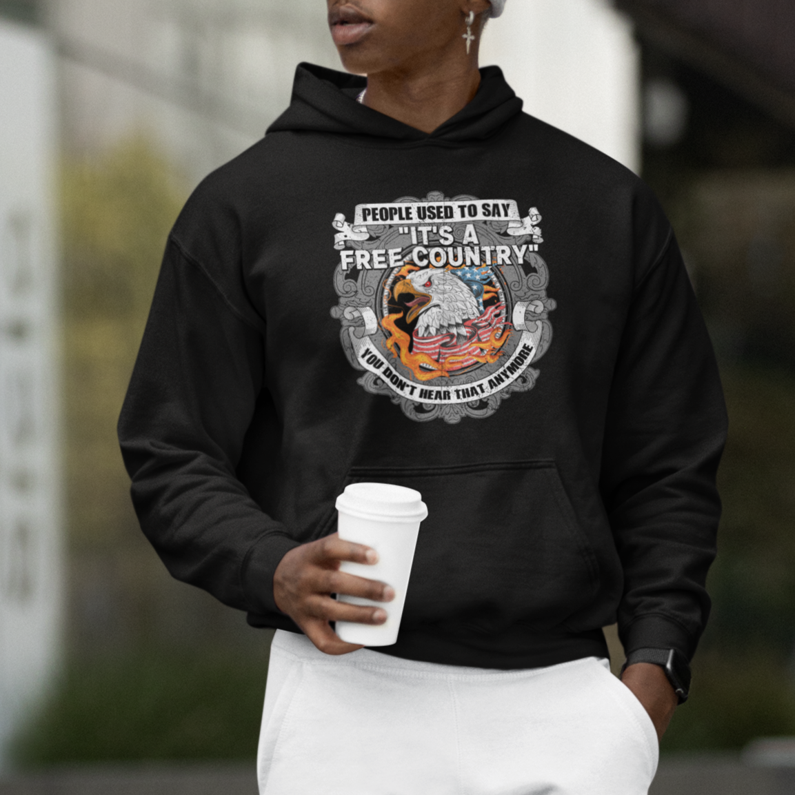 American Patriotic Hoodie People Used To Say It's A Free Country You Don't Hear That Anymore - Wonder Print Shop