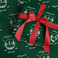 Augusta Georgia Golfing Lover Wrapping Paper Roll Southern Sports Traditions Retro Varsity Golf Fan