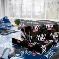 Aunt Tifa Wrapping Paper Roll Funny Political Sarcasm Patriotic American Flag - Wonder Print Shop