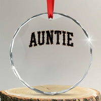 Auntie Crystal Glass Ornament Retro Varsity New Aunt Letter Print