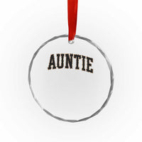 Auntie Crystal Glass Ornament Retro Varsity New Aunt Letter Print
