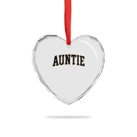 Auntie Heart Crystal Glass Ornament Retro Varsity New Aunt Letter Print