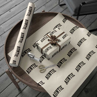 Auntie Wrapping Paper Roll Retro Varsity New Aunt Letter Print