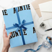 Auntie Wrapping Paper Roll Retro Varsity New Aunt Letter Print