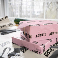 Auntie Wrapping Paper Roll Retro Varsity New Aunt Letter Print