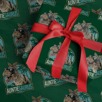 Auntiesaurus Funny Dinosaur Aunt Wrapping Paper Roll Family Matching