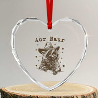 AUR Naur Cowboy Raccoon Heart Crystal Glass Ornament Funny Sarcastic Oh No Australian Accent