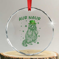 Aur Naur Cowboy Raccoon Meme Crystal Glass Ornament Funny Sarcastic Oh No Australian Accent