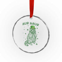 Aur Naur Cowboy Raccoon Meme Crystal Glass Ornament Funny Sarcastic Oh No Australian Accent