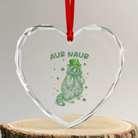 Aur Naur Cowboy Raccoon Meme Heart Crystal Glass Ornament Funny Sarcastic Oh No Australian Accent