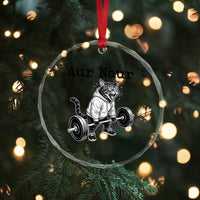 Aur Naur Raccoon Meme Crystal Glass Ornament Funny Sarcastic Oh No Australian Accent