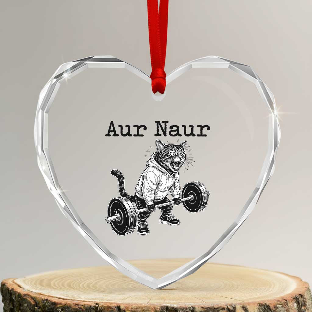 Aur Naur Raccoon Meme Heart Crystal Glass Ornament Funny Sarcastic Oh No Australian Accent