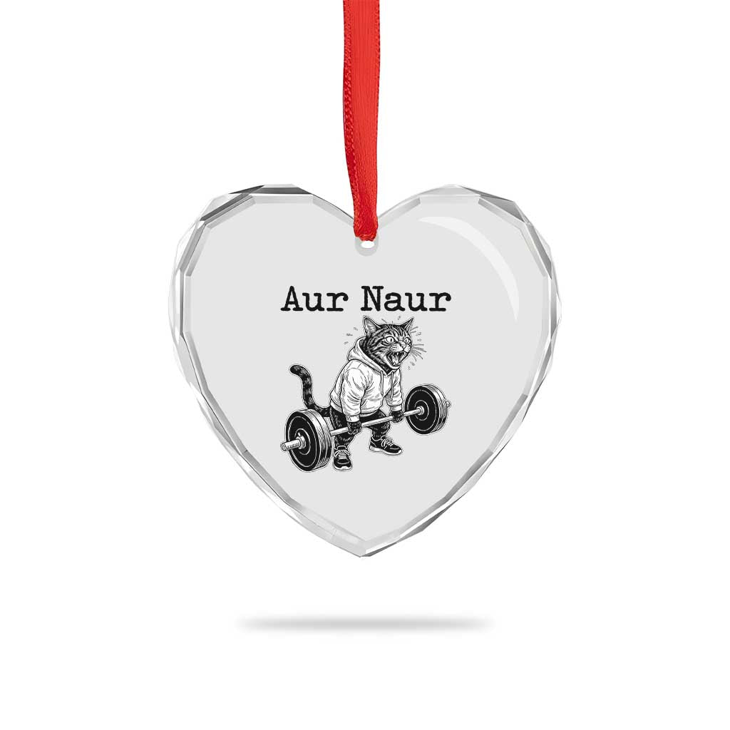 Aur Naur Raccoon Meme Heart Crystal Glass Ornament Funny Sarcastic Oh No Australian Accent