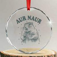 Aur Naur Raccoon St Patricks Day Crystal Glass Ornament Funny Sarcastic Oh No Australian Accent
