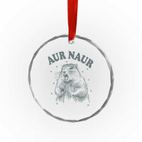 Aur Naur Raccoon St Patricks Day Crystal Glass Ornament Funny Sarcastic Oh No Australian Accent