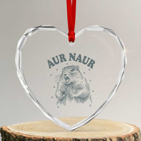 Aur Naur Raccoon St Patricks Day Heart Crystal Glass Ornament Funny Sarcastic Oh No Australian Accent