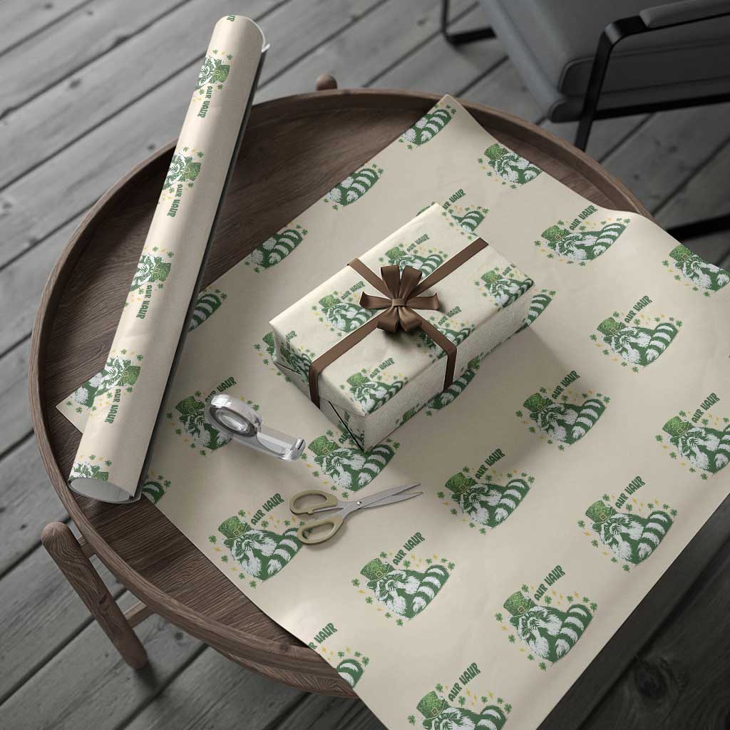 AUR Naur Raccoon St Patricks Day Meme Wrapping Paper Roll Funny Sarcastic Oh No Australian Accent