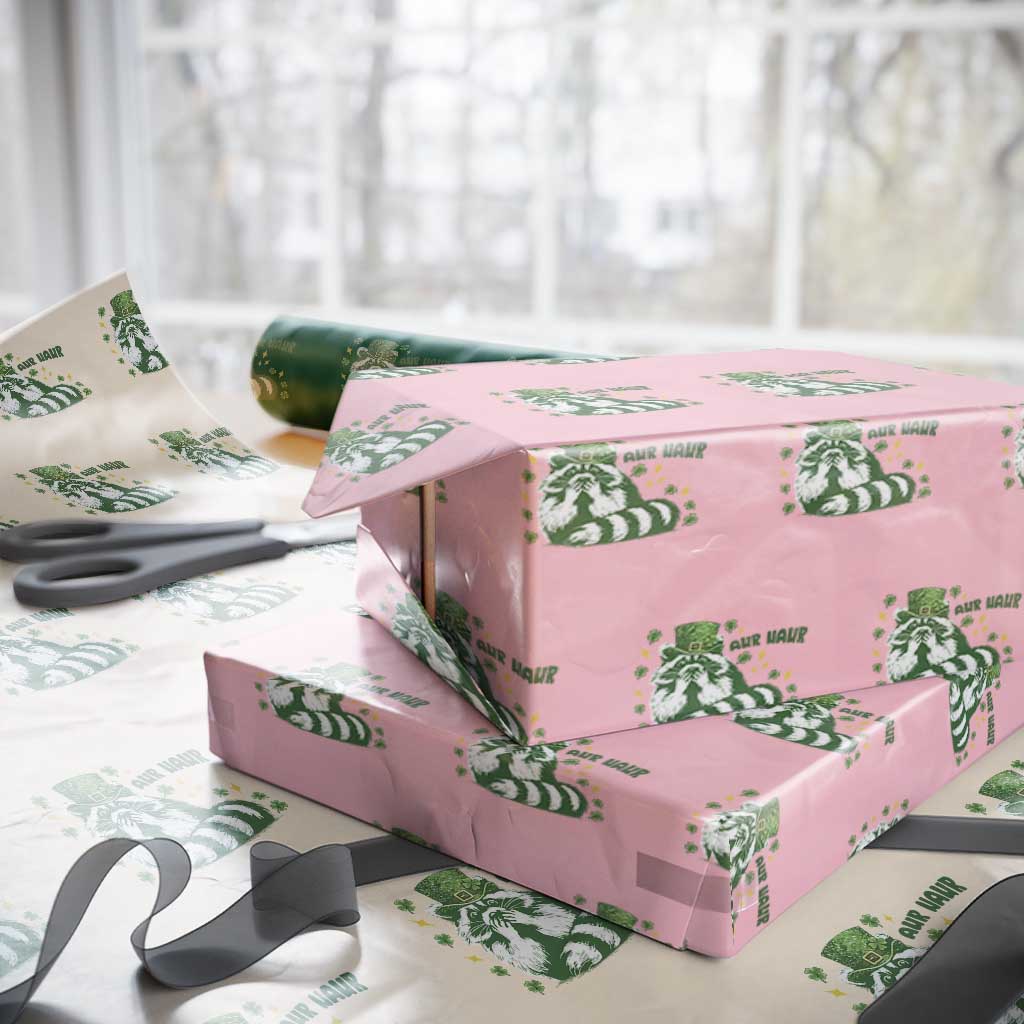 AUR Naur Raccoon St Patricks Day Meme Wrapping Paper Roll Funny Sarcastic Oh No Australian Accent