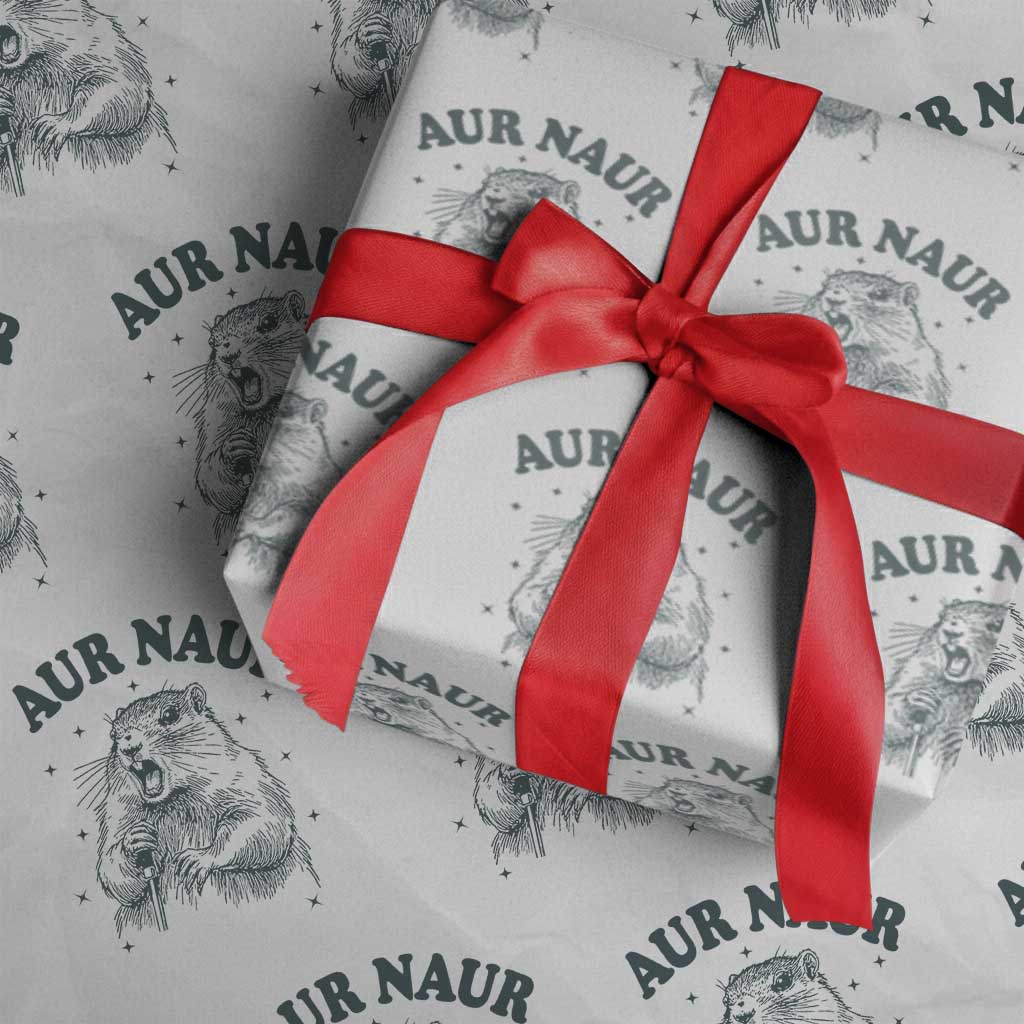 Aur Naur Raccoon St Patricks Day Wrapping Paper Roll Funny Sarcastic Oh No Australian Accent