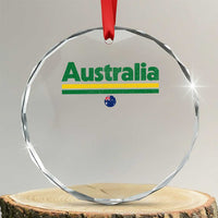 Australia Fan Crystal Glass Ornament Retro Vintage Flag Green Yellow Country Pride Distressed Graphic