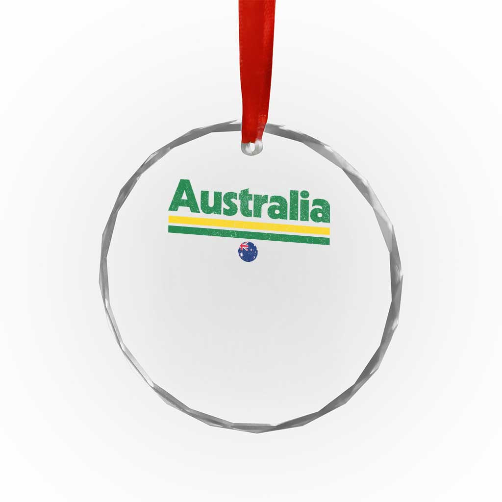 Australia Fan Crystal Glass Ornament Retro Vintage Flag Green Yellow Country Pride Distressed Graphic