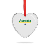 Australia Fan Heart Crystal Glass Ornament Retro Vintage Flag Green Yellow Country Pride Distressed Graphic