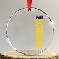 Australia Flag Crystal Glass Ornament Patriotic Country Pride Vertical Text Graphic