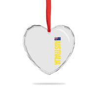 Australia Flag Heart Crystal Glass Ornament Patriotic Country Pride Vertical Text Graphic