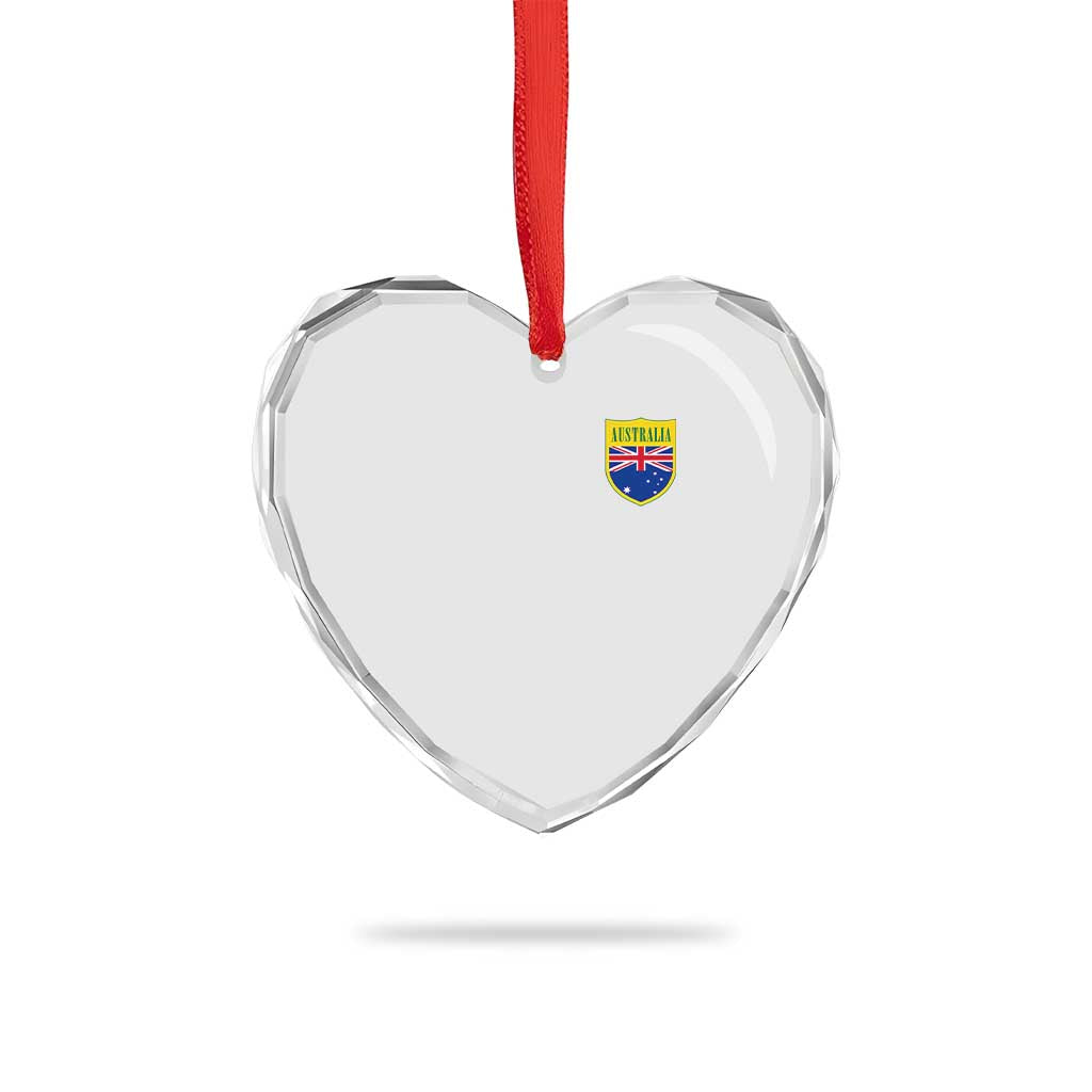 Australia Football Crest Australian Flag Pride Sporty Athletic Jersey Heart Crystal Glass Ornament