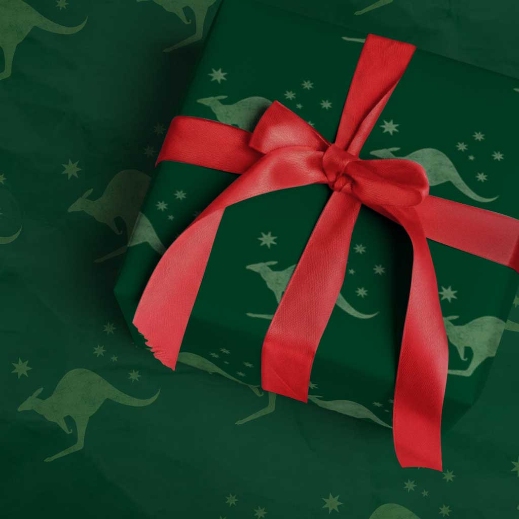 Australia Kangaroo with Federation Star Aussie Roots Wrapping Paper Roll