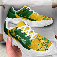 Australia Matildas Soccer Chunky Sneakers Go Aussie Kangaroo Marble Curve Stylized - Wonder Print Shop