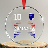 Australia Soccer Sports Graphic Number 10 Jersey Style Crystal Glass Ornament Proud Australian Football Fans Game Day Pride
