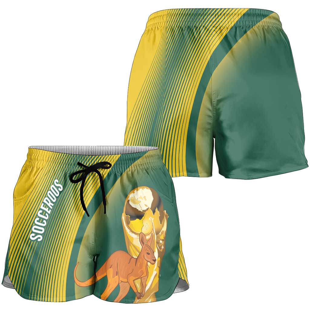Australia Socceroos WC2026 Shorts for Women Golden Champions - Wonder Print Shop
